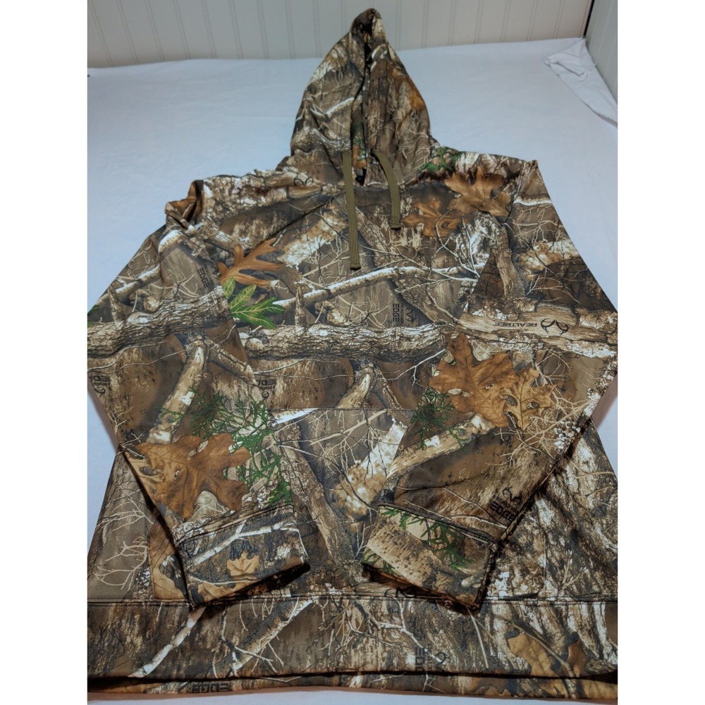 Realtree Edge Camouflage Performance Hoodie Mens Large Camo Pullover Sweatshirt